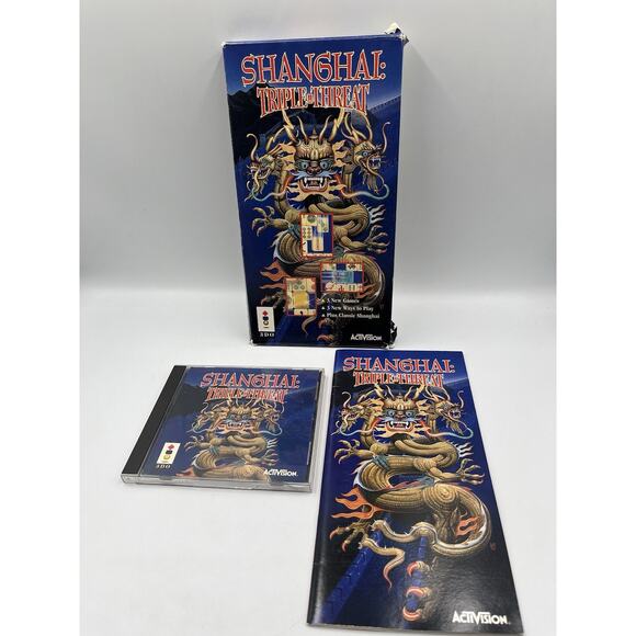 Shanghai Triple Threat 3DO Video Game Long Box Complete CIB - Picture 2 of 16